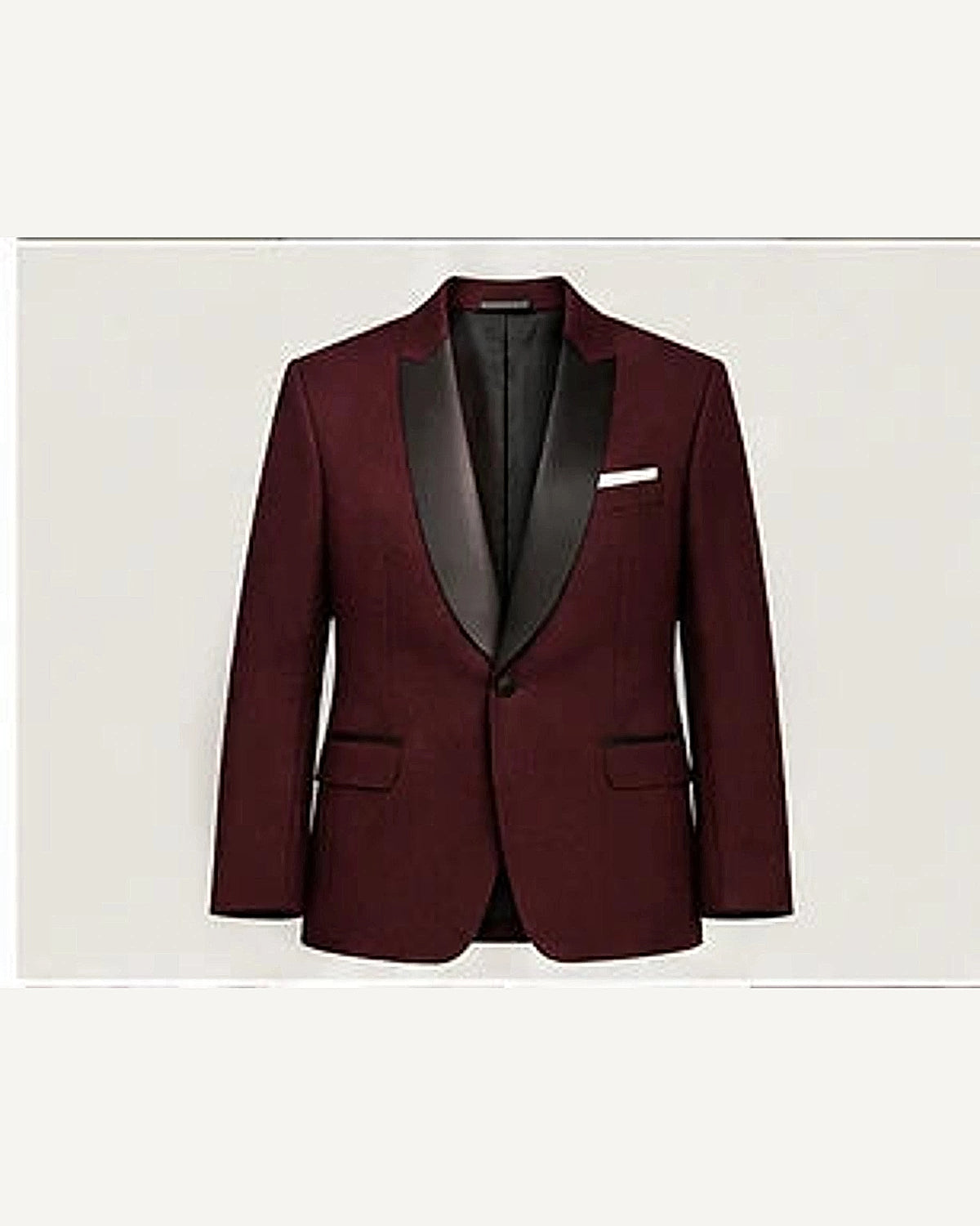 DFCOLOR::Burgundy::product — Ivory Textured Peak-Lapel Dinner Jacket; 4:5 full-image reframed without crop