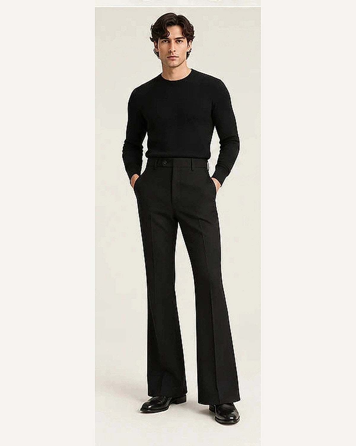 DFCOLOR::Black::onbody — Walnut High-Rise Flare Trousers; 4:5 full-image reframed without crop