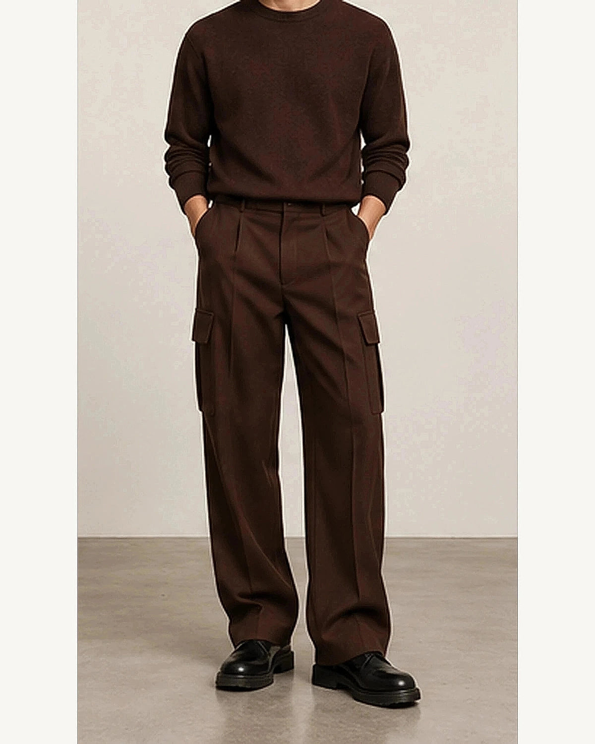 DFCOLOR::Chocolate::onbody — Olive Tailored Cargo Trousers