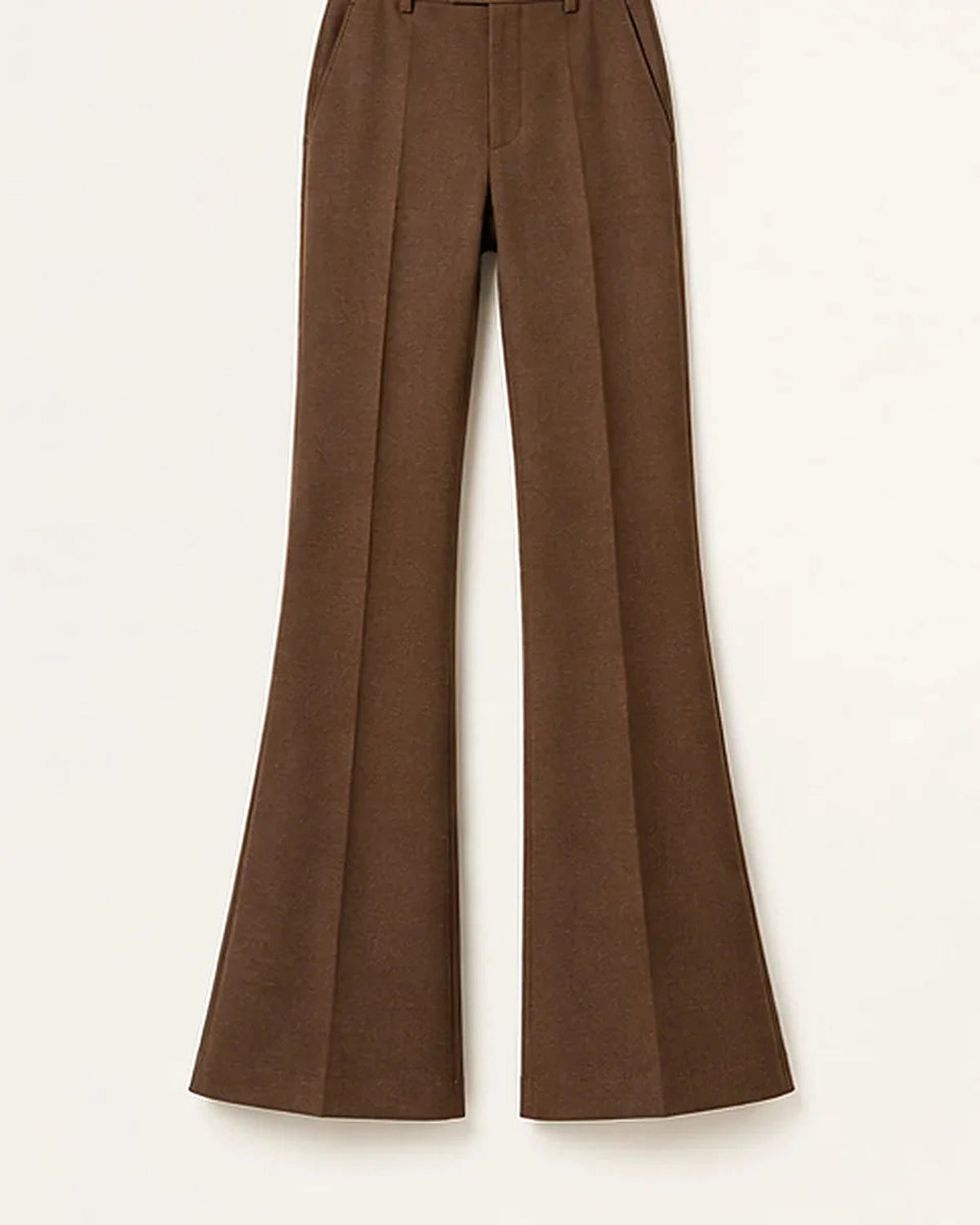 DFCOLOR::Walnut::Walnut High-Rise Flare Trousers clean product view