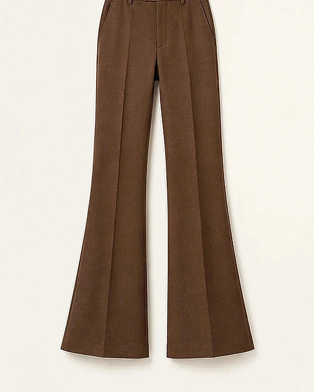 DFCOLOR::Walnut::Walnut High-Rise Flare Trousers clean product view