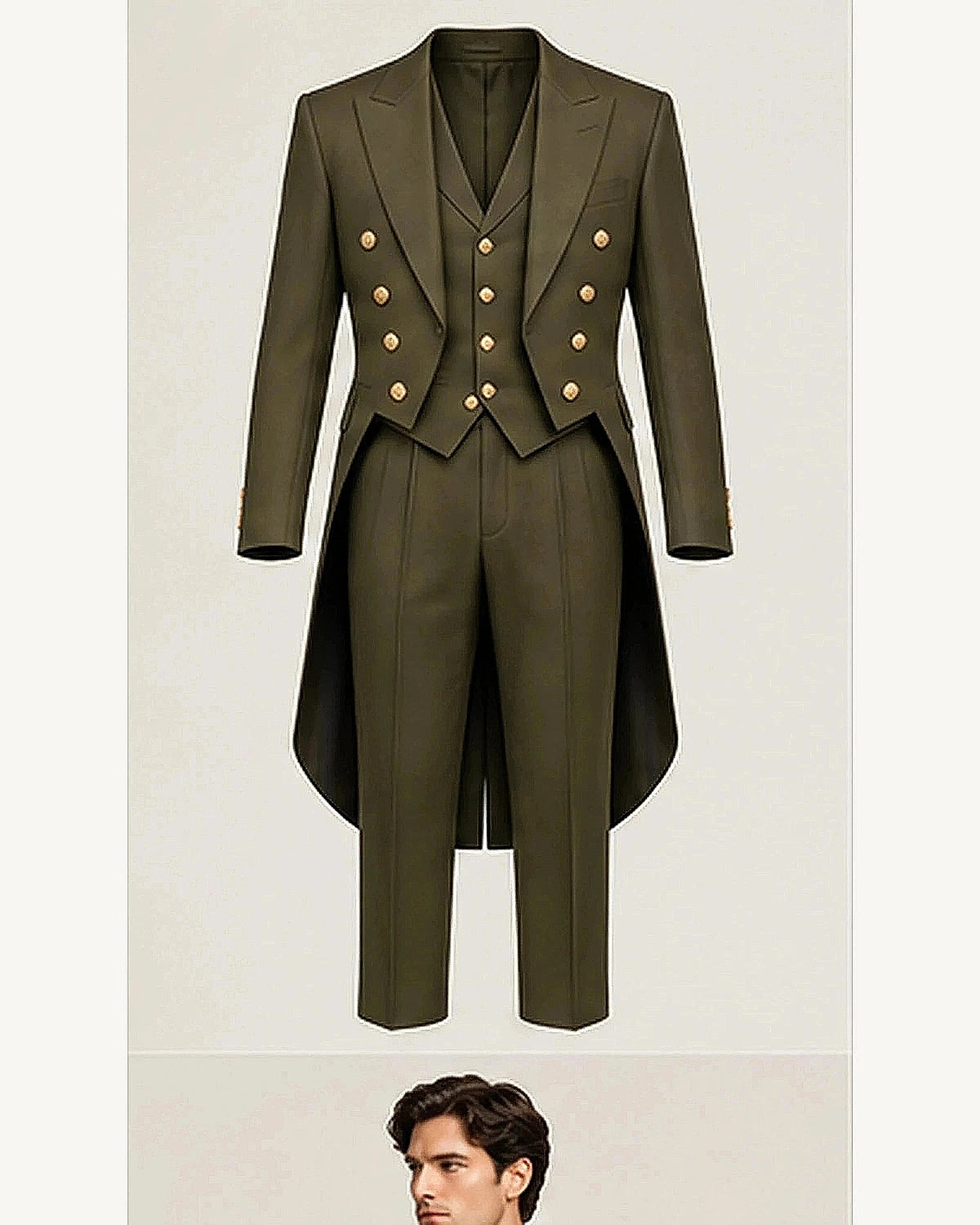 DFCOLOR::Olive::product — Regency Tailcoat Formal Set
