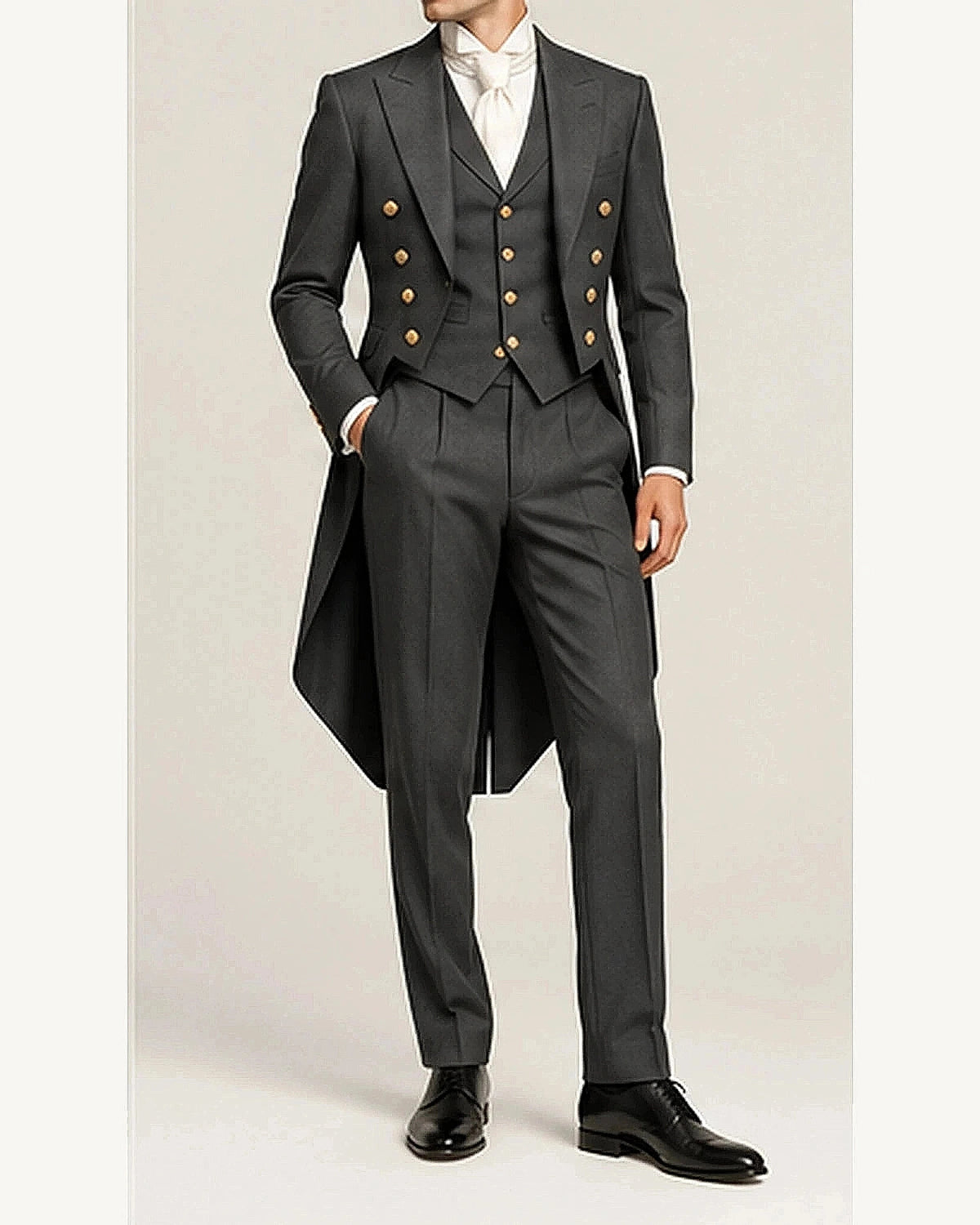 DFCOLOR::Charcoal::onbody — Regency Tailcoat Formal Set