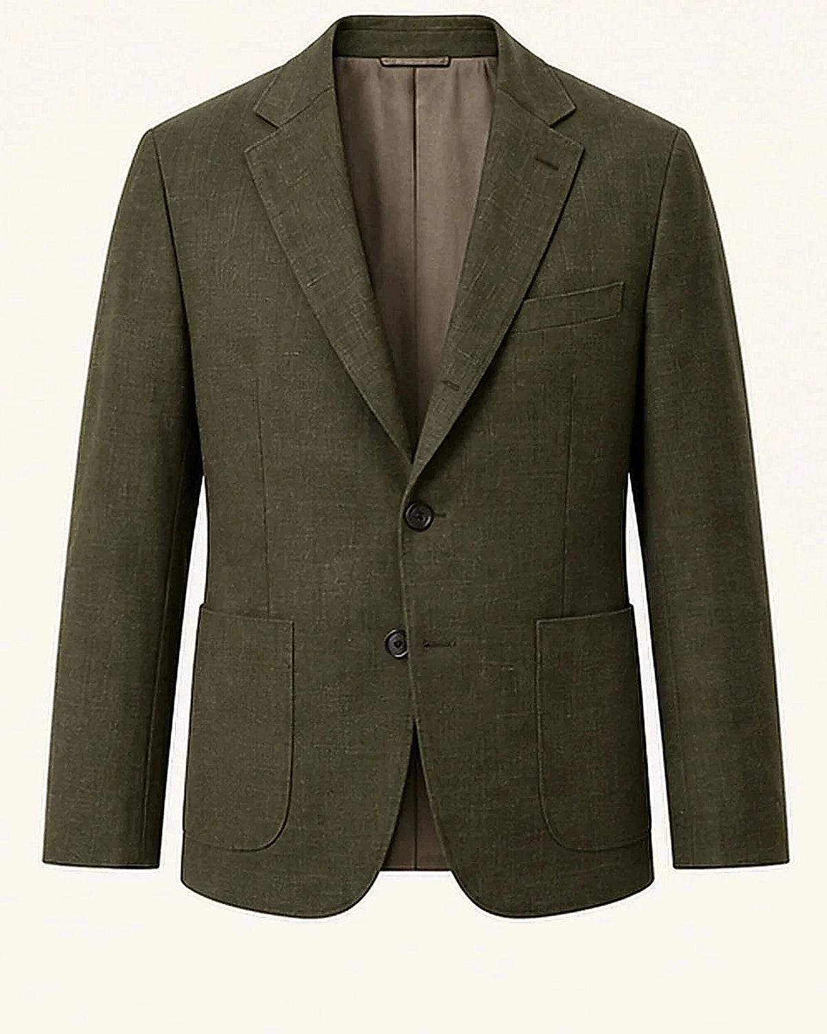 DFCOLOR::Olive::Olive Unstructured Linen-Look Cotton Blazer clean product view
