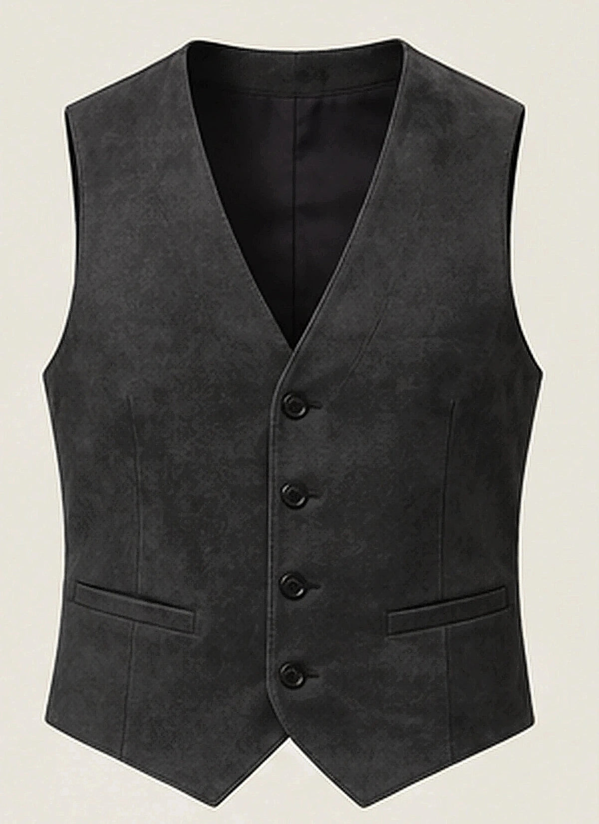 DFCOLOR::Charcoal::product — Chocolate Faux Suede Tailored Waistcoat