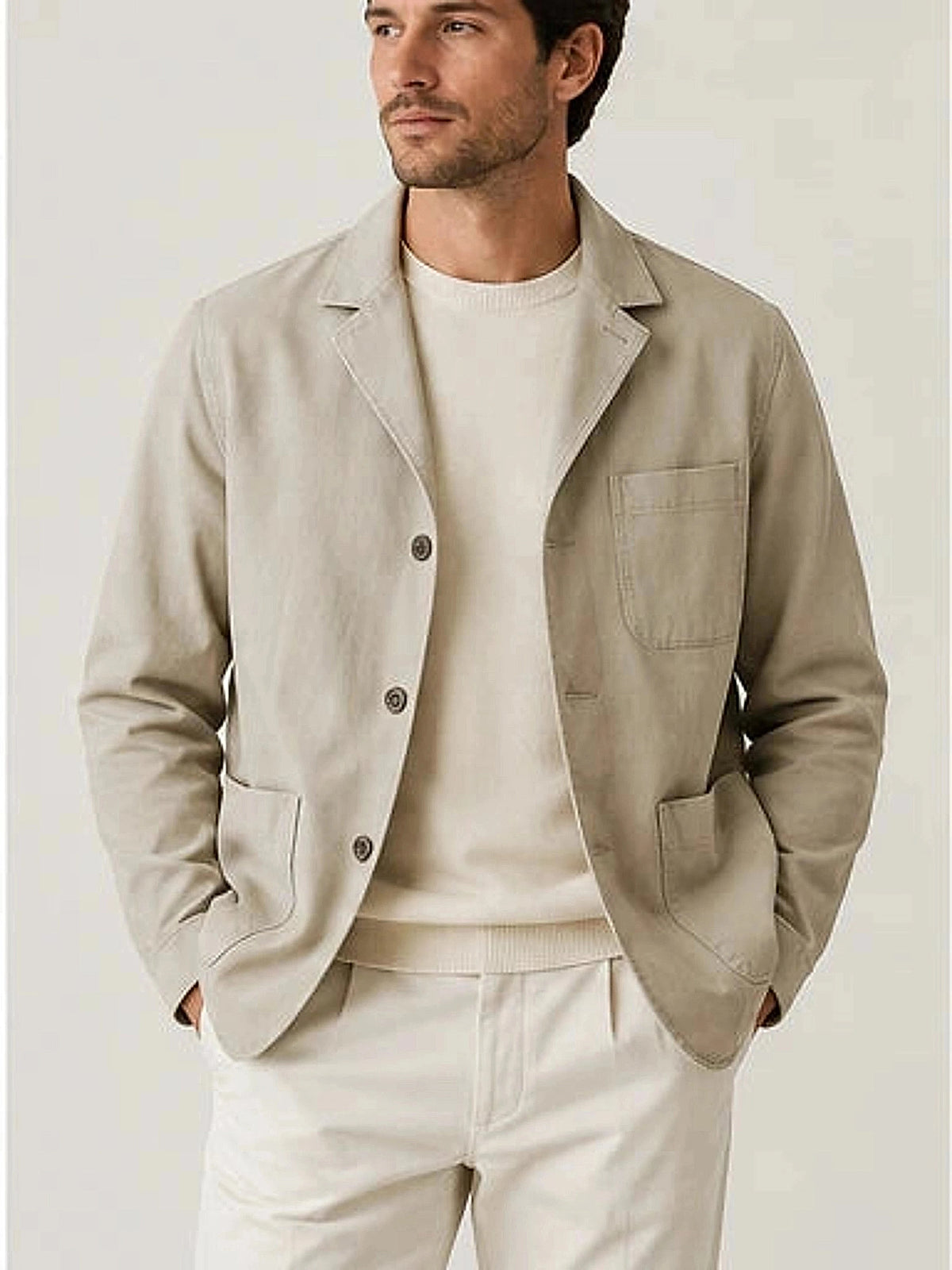 DFCOLOR::Stone::onbody — Indigo Chore Blazer