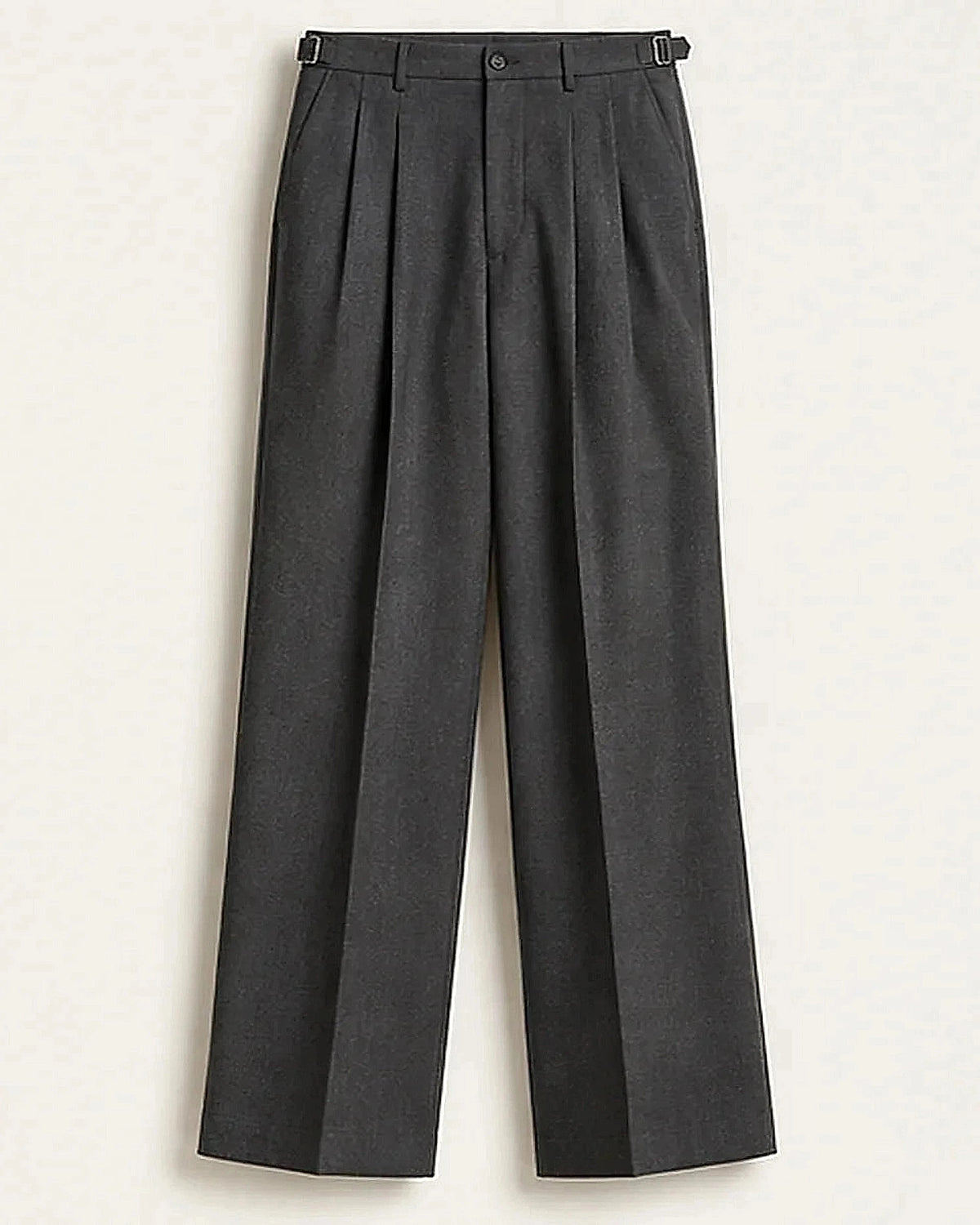 DFCOLOR::Charcoal::Charcoal High-Rise Wide-Pleat Trousers clean product view