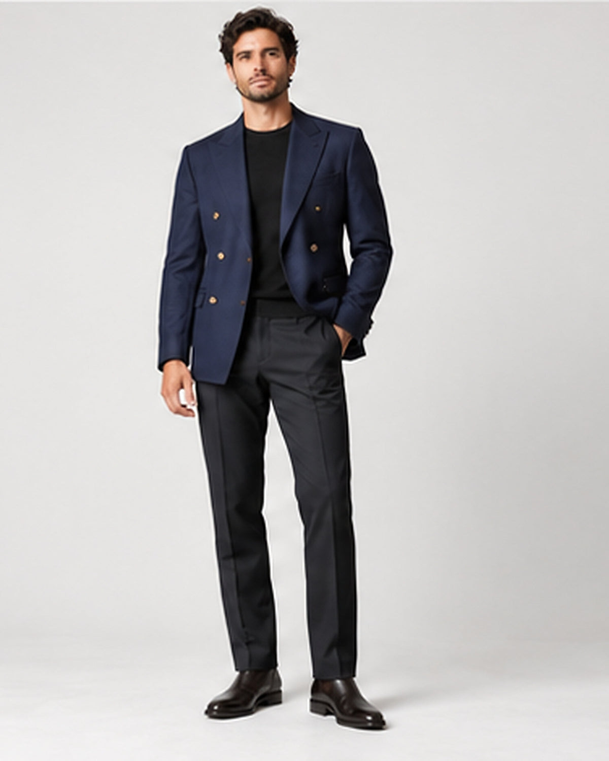 DARE U editorial cover for The New Navy Blazer — portrait menswear styling