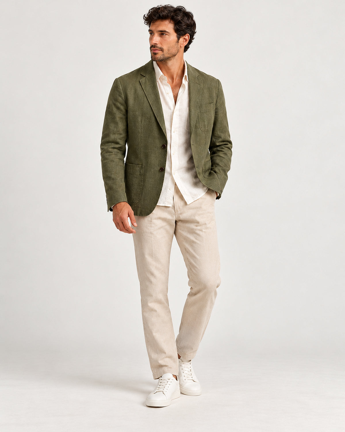 DARE U editorial cover for Fall 2026: 10 Men’s Looks — modern olive tailoring