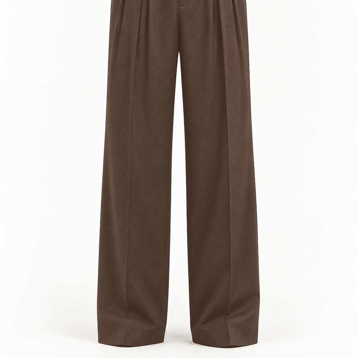 DFCOLOR::Chocolate::detail-wide-leg-hem — Cropped original product photo showing wide-leg silhouette, straight crease and hem