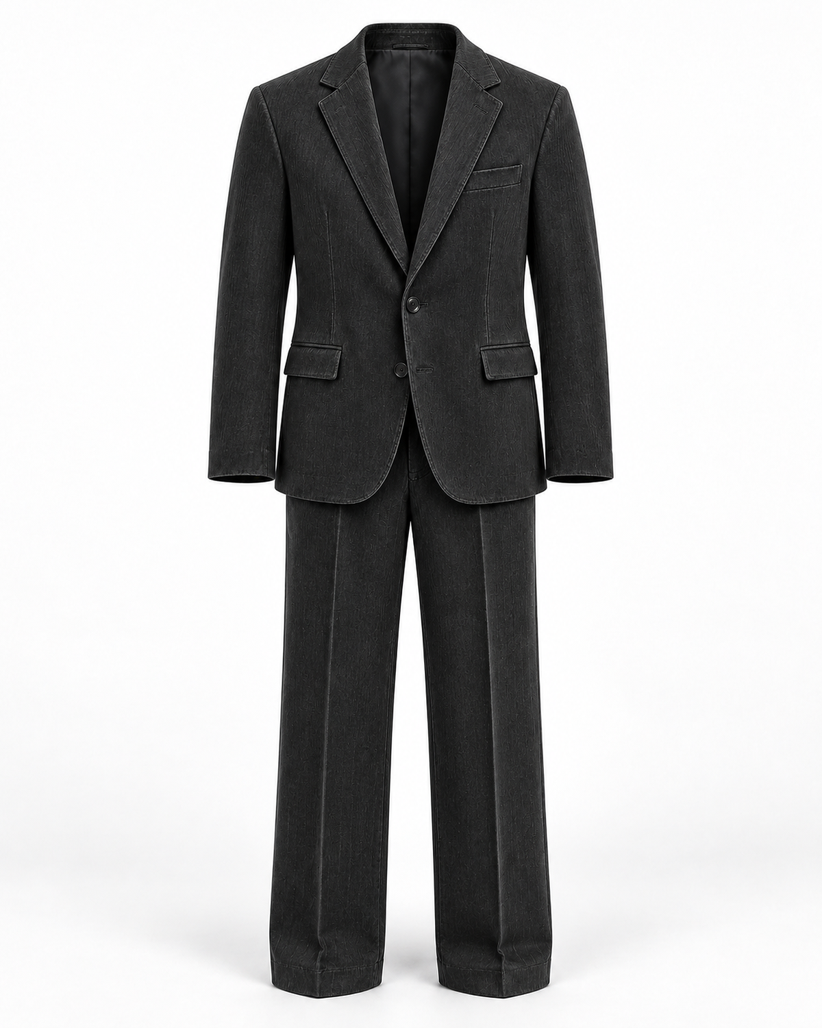 DFCOLOR::Washed Black::V4 AI product-front studio image; garment-only, approved mother-image visual