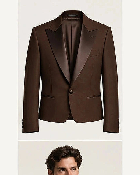 DFCOLOR::Chocolate::product — Black Cropped Dinner Jacket with Satin Lapels; 4:5 full-image reframed without crop
