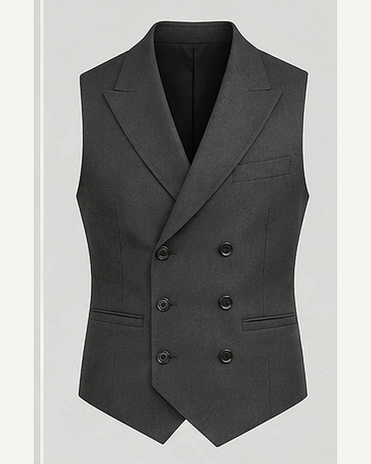 DFCOLOR::Charcoal::product — Double-Breasted Regency Waistcoat; 4:5 full-image reframed without crop