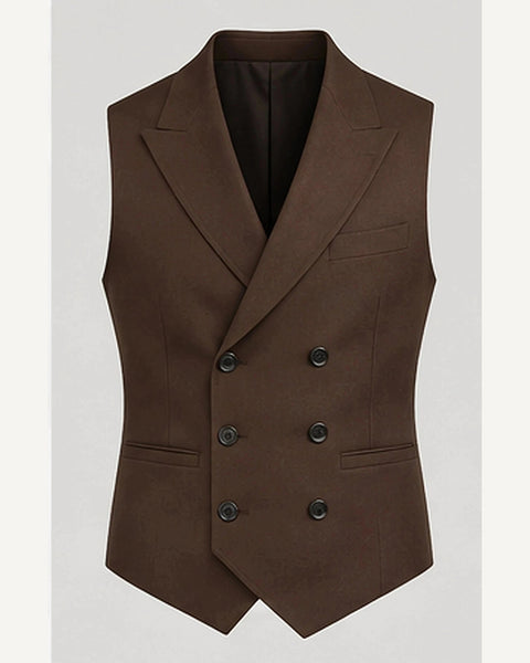 DFCOLOR::Chocolate::product — Double-Breasted Regency Waistcoat; 4:5 full-image reframed without crop