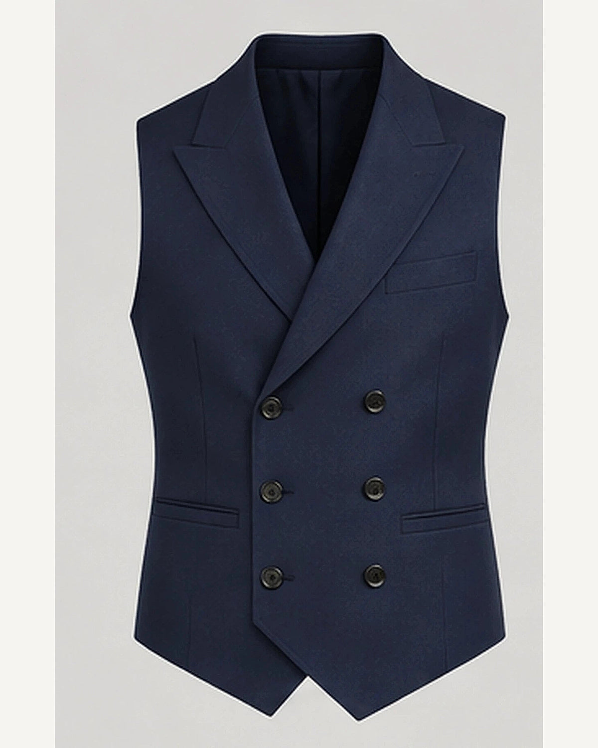 DFCOLOR::Navy::product — Double-Breasted Regency Waistcoat; 4:5 full-image reframed without crop