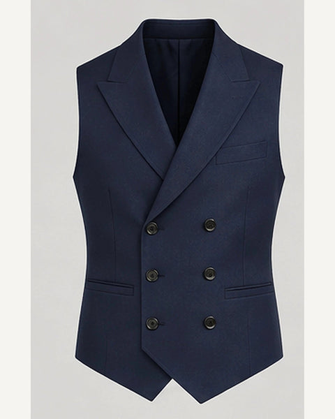 DFCOLOR::Navy::product — Double-Breasted Regency Waistcoat; 4:5 full-image reframed without crop