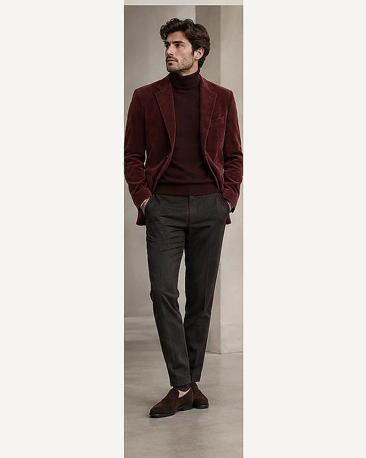 DFCOLOR::Burgundy::onbody — Fine-Wale Corduroy Elbow-Patch Sport Coat; 4:5 full-image reframed without crop