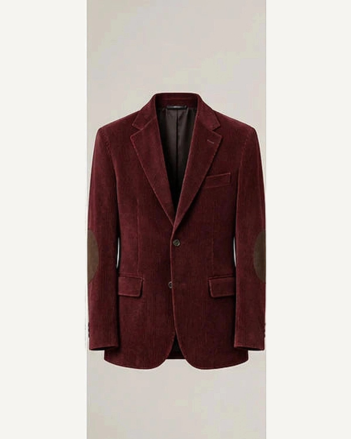 DFCOLOR::Burgundy::product — Fine-Wale Corduroy Elbow-Patch Sport Coat; 4:5 full-image reframed without crop