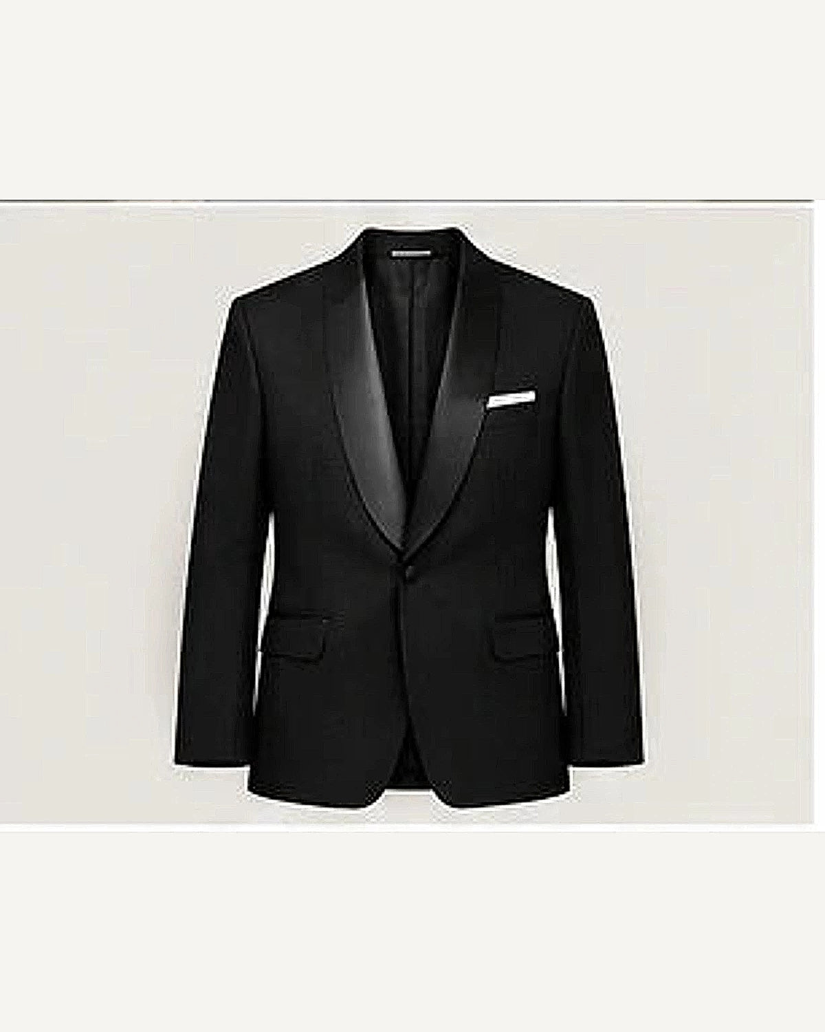 DFCOLOR::Black::product — Ivory Textured Peak-Lapel Dinner Jacket; 4:5 full-image reframed without crop
