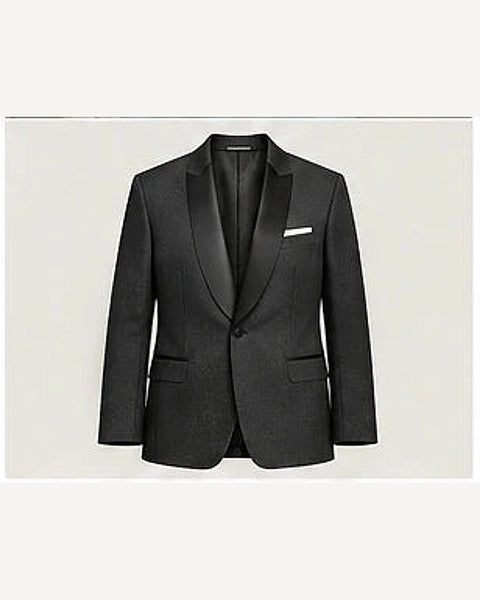 DFCOLOR::Charcoal::product — Ivory Textured Peak-Lapel Dinner Jacket; 4:5 full-image reframed without crop