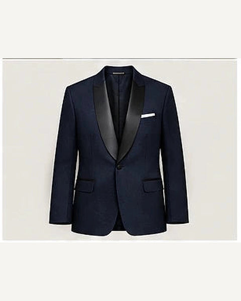 DFCOLOR::Navy::product — Ivory Textured Peak-Lapel Dinner Jacket; 4:5 full-image reframed without crop