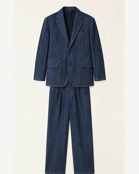DFCOLOR::Indigo::product — Washed Black Relaxed Two-Piece Suit; 4:5 full-image reframed without crop