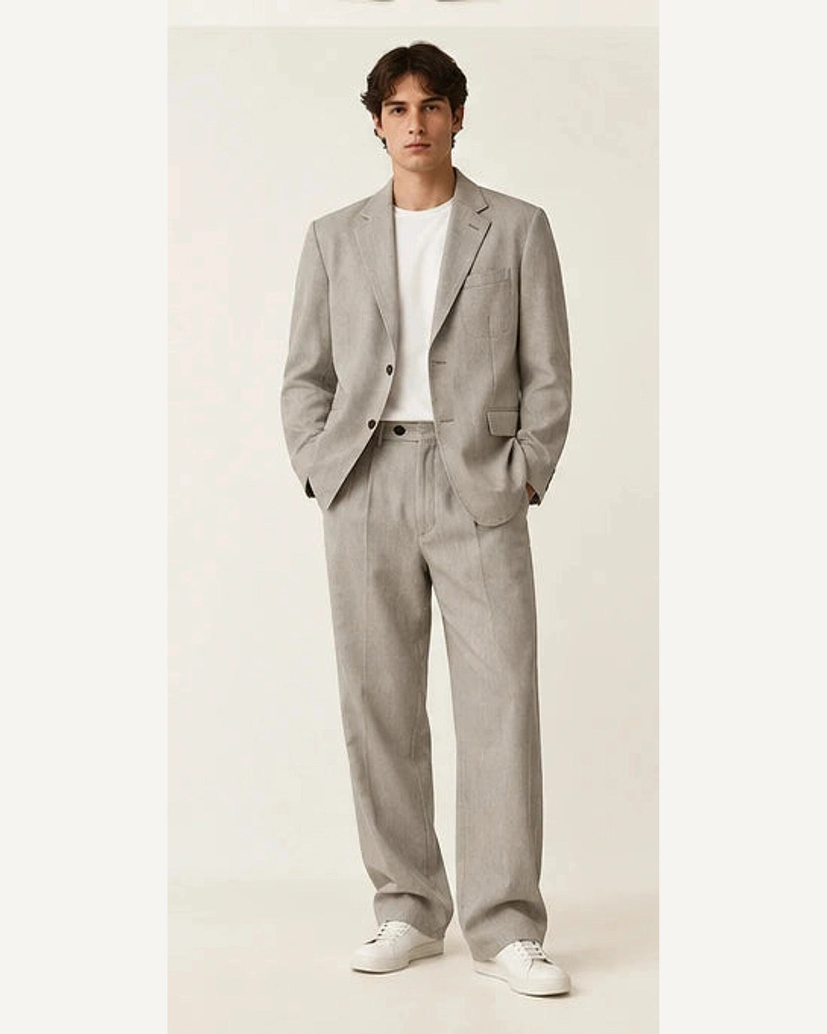 DFCOLOR::Stone::onbody — Washed Black Relaxed Two-Piece Suit; 4:5 full-image reframed without crop