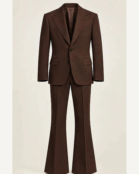 DFCOLOR::Espresso::product — Retro 70s Two-Piece Flare Suit; 4:5 full-image reframed without crop