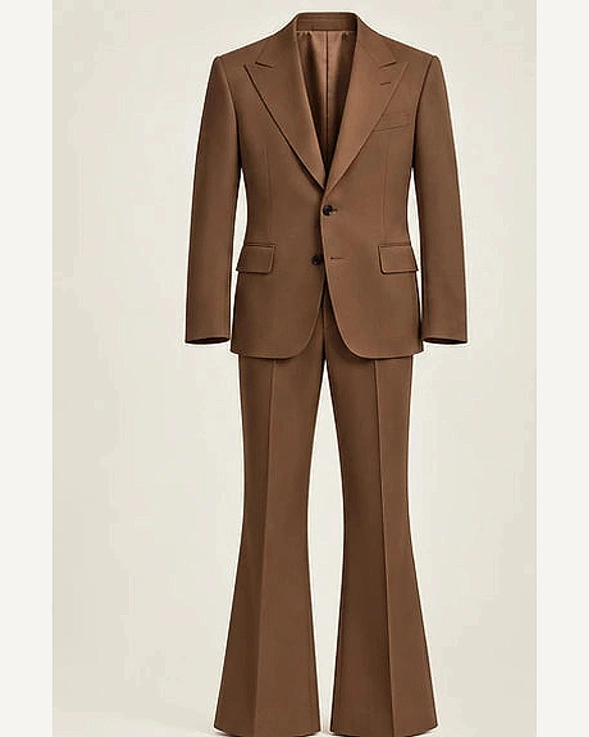 DFCOLOR::Walnut::product — Retro 70s Two-Piece Flare Suit; 4:5 full-image reframed without crop