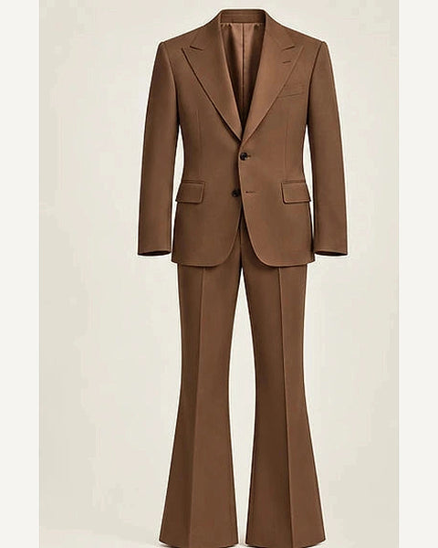 DFCOLOR::Walnut::product — Retro 70s Two-Piece Flare Suit; 4:5 full-image reframed without crop