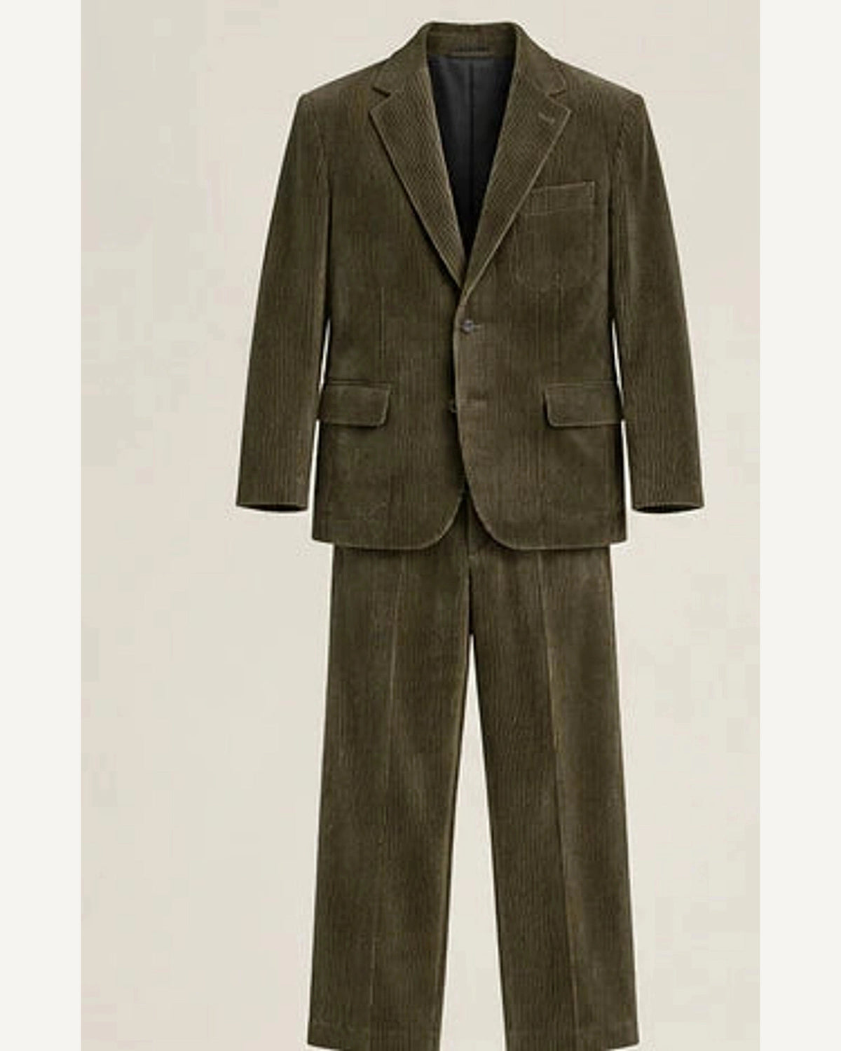 DFCOLOR::Olive::product — Tobacco Corduroy Two-Piece Suit; 4:5 full-image reframed without crop
