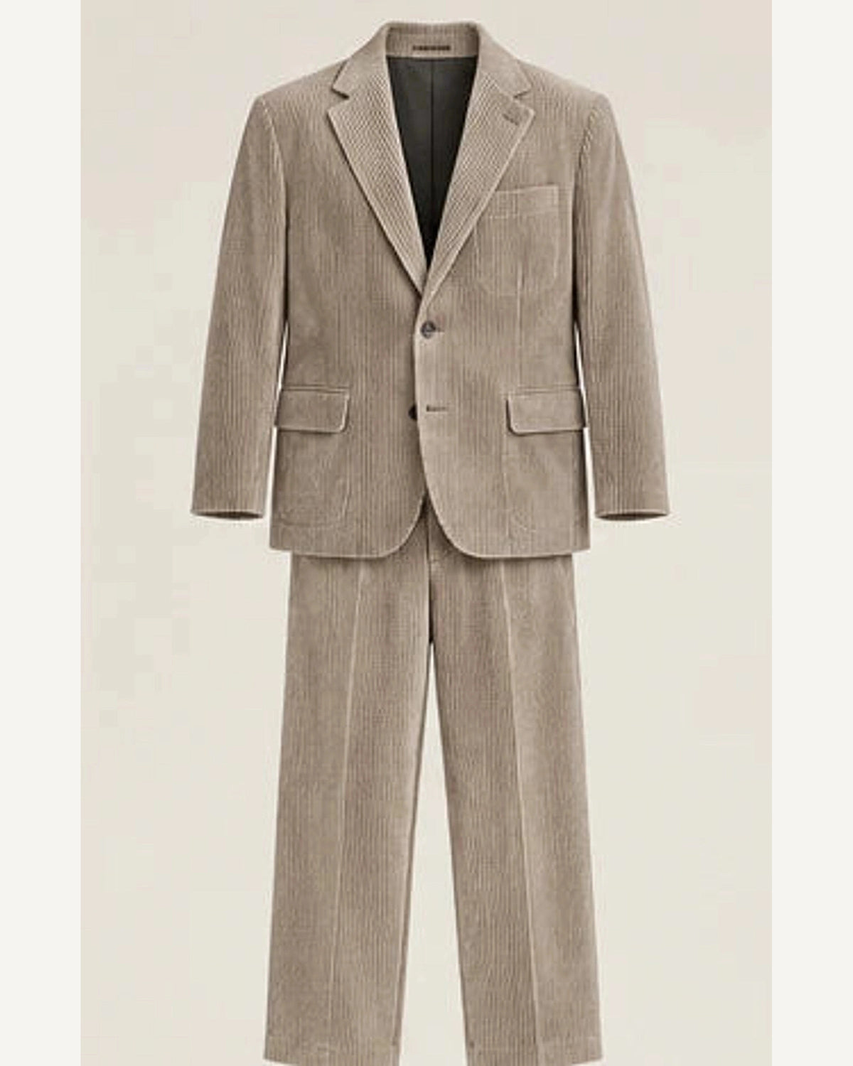 DFCOLOR::Stone::product — Tobacco Corduroy Two-Piece Suit; 4:5 full-image reframed without crop