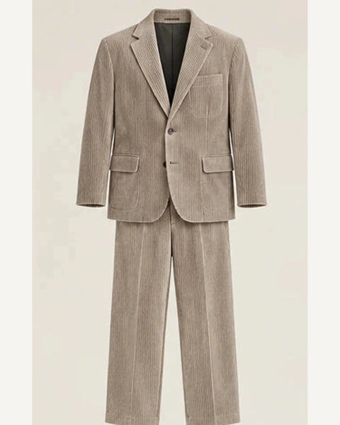 DFCOLOR::Stone::product — Tobacco Corduroy Two-Piece Suit; 4:5 full-image reframed without crop