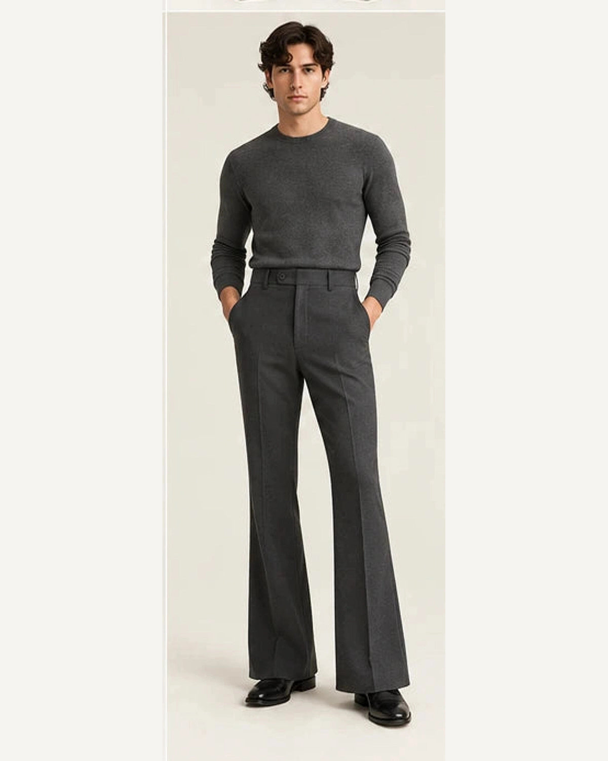 DFCOLOR::Charcoal::onbody — Walnut High-Rise Flare Trousers; 4:5 full-image reframed without crop