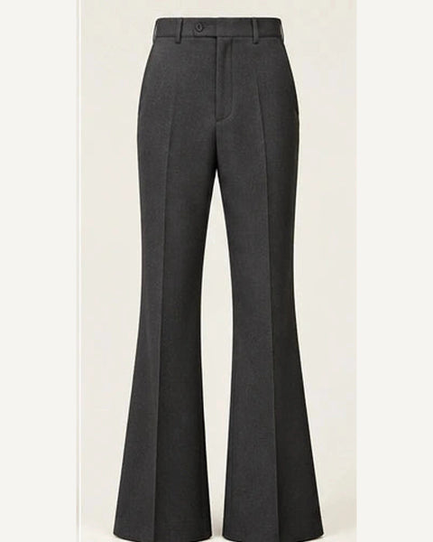 DFCOLOR::Charcoal::product — Walnut High-Rise Flare Trousers; 4:5 full-image reframed without crop