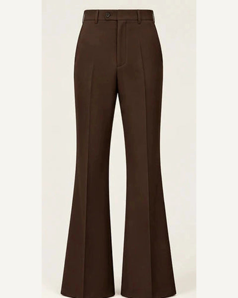 DFCOLOR::Chocolate::product — Walnut High-Rise Flare Trousers; 4:5 full-image reframed without crop