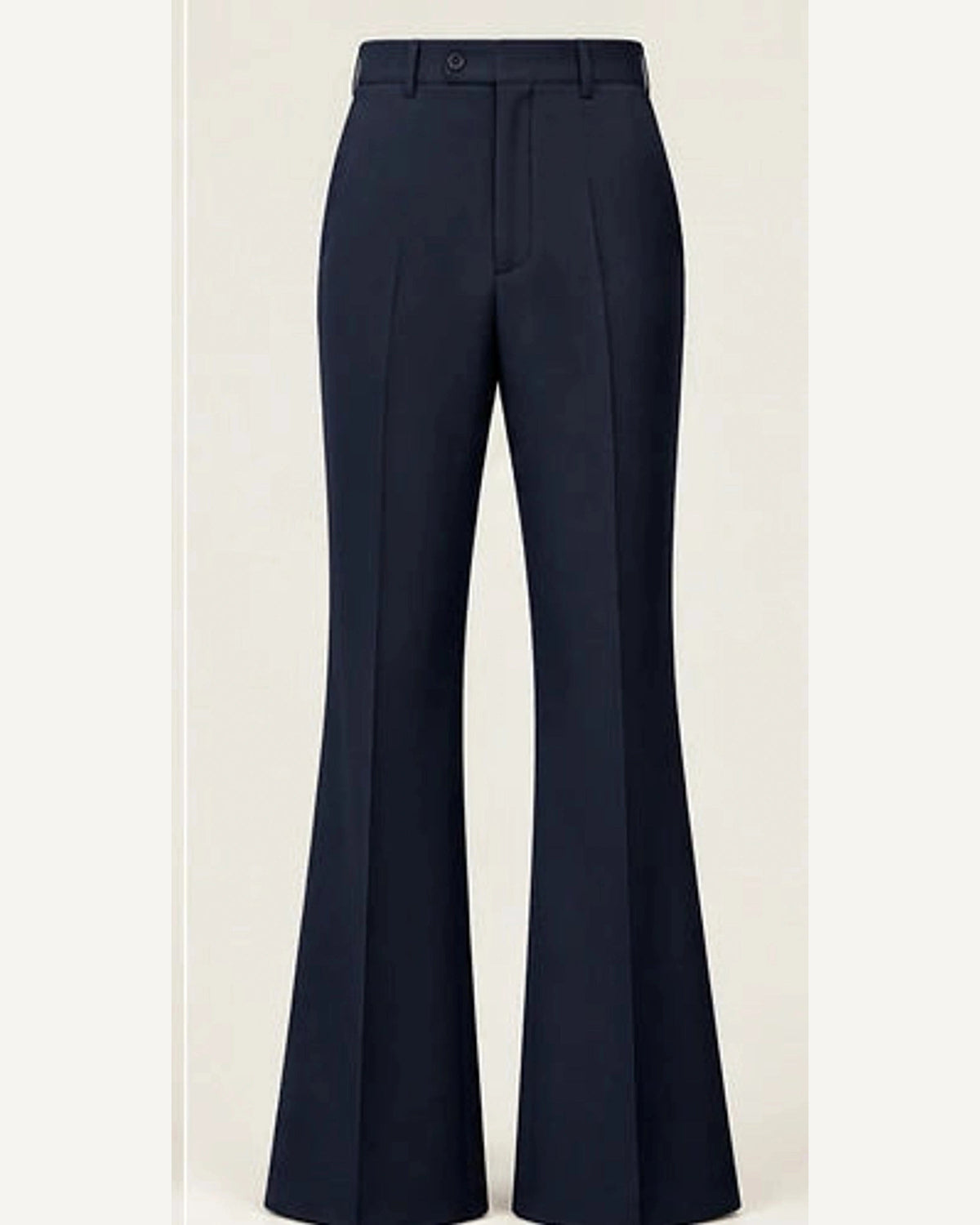 DFCOLOR::Navy::product — Walnut High-Rise Flare Trousers; 4:5 full-image reframed without crop