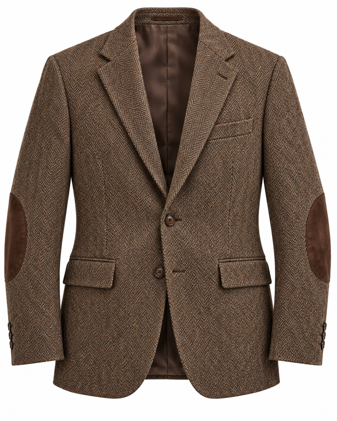 DFCOLOR::Brown::product-front — Textured Elbow-Patch Heritage Blazer, Brown product front; styling visualization