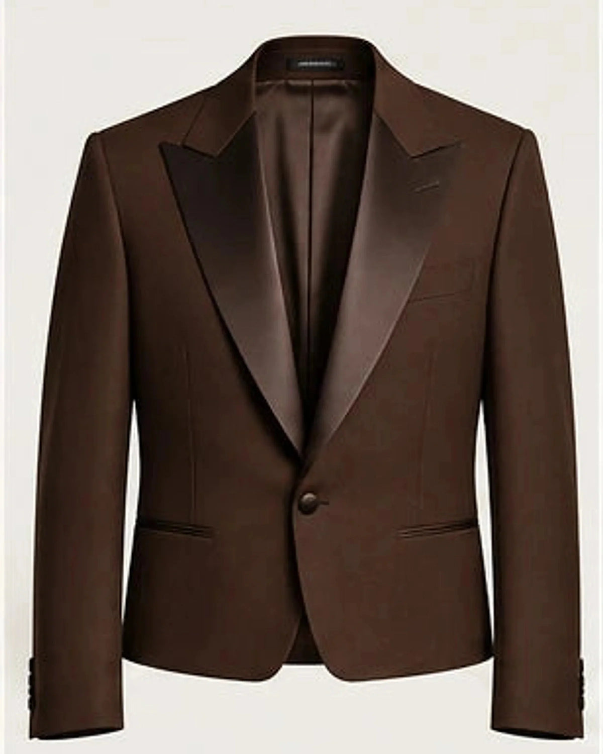 DFCOLOR::Chocolate::product-front — Black Cropped Dinner Jacket with Satin Lapels; verified original garment product-only 4:5 source
