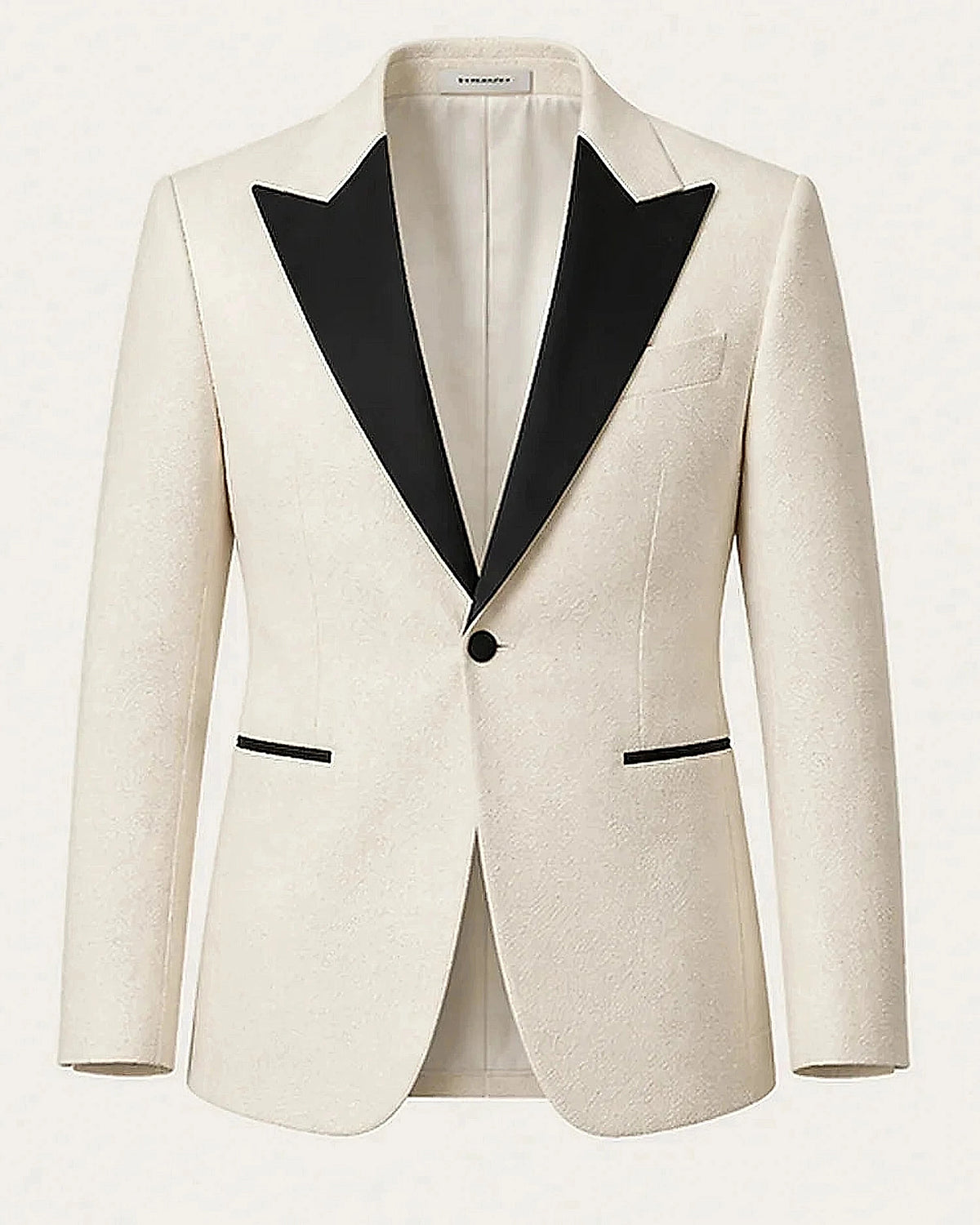 DFCOLOR::Ivory::Ivory Textured Peak-Lapel Dinner Jacket clean product view