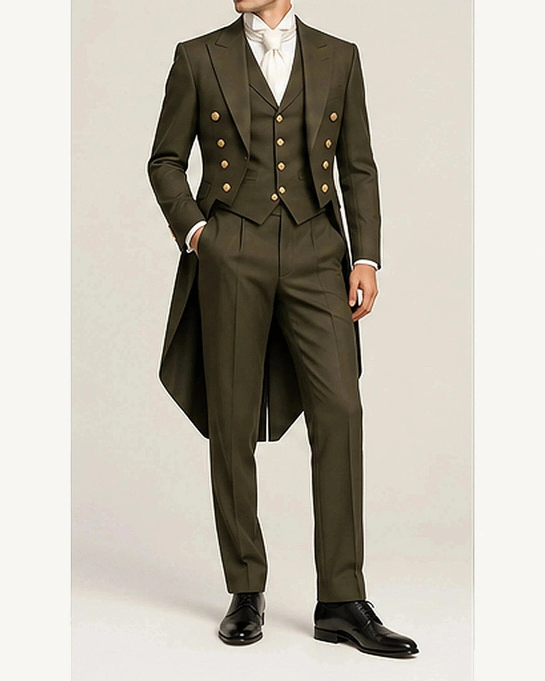 DFCOLOR::Olive::onbody — Regency Tailcoat Formal Set