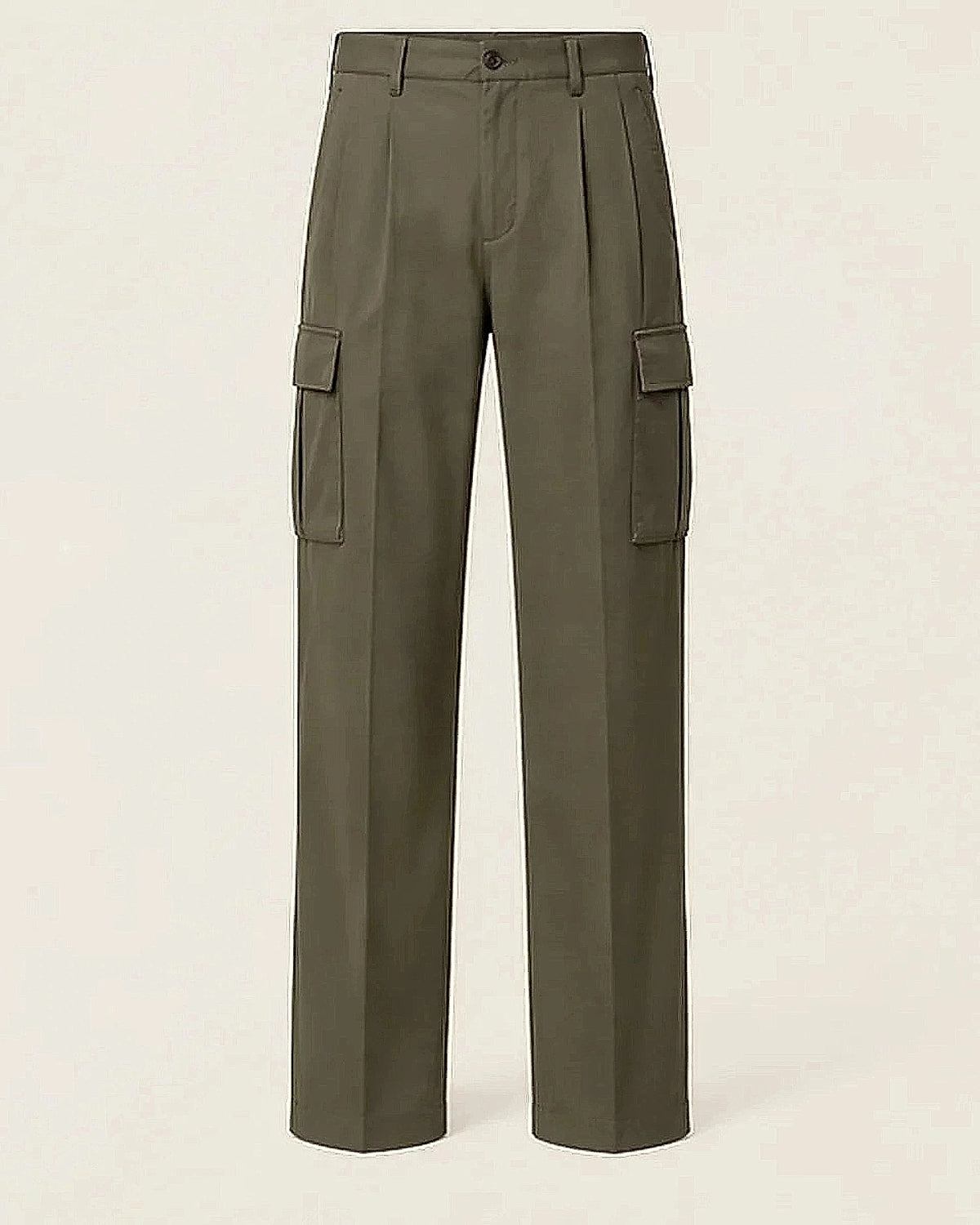 DFCOLOR::Olive::Olive Tailored Cargo Trousers clean product view