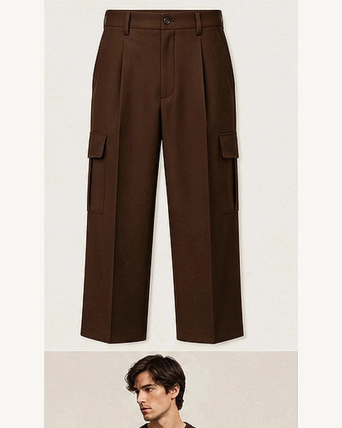 DFCOLOR::Chocolate::product — Olive Tailored Cargo Trousers