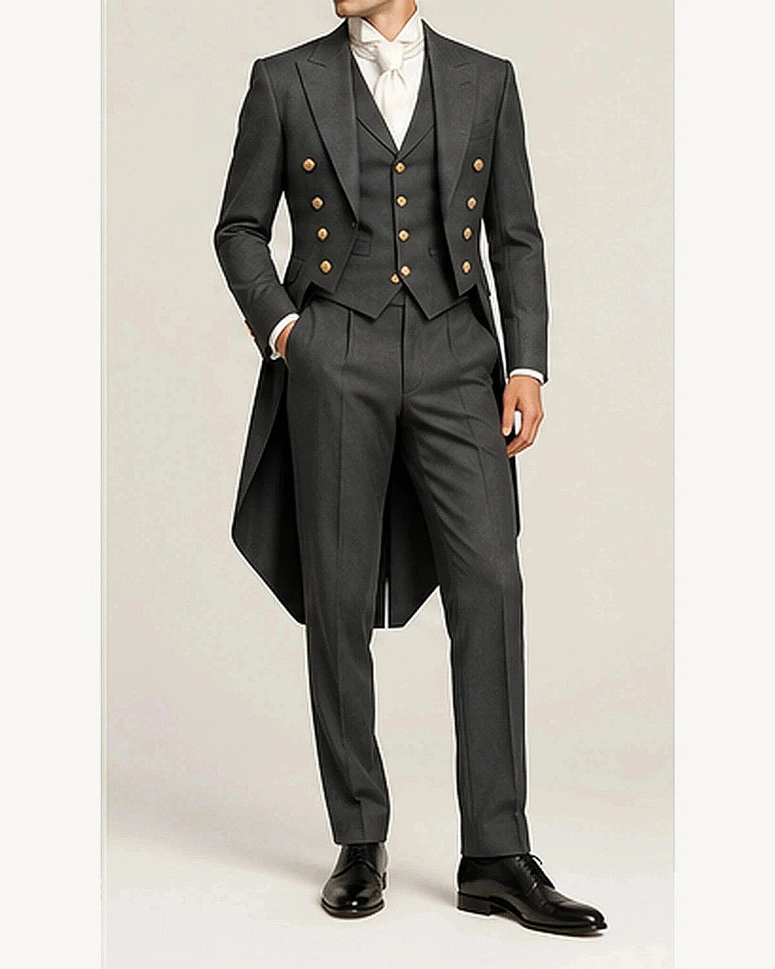 DFCOLOR::Charcoal::onbody — Regency Tailcoat Formal Set