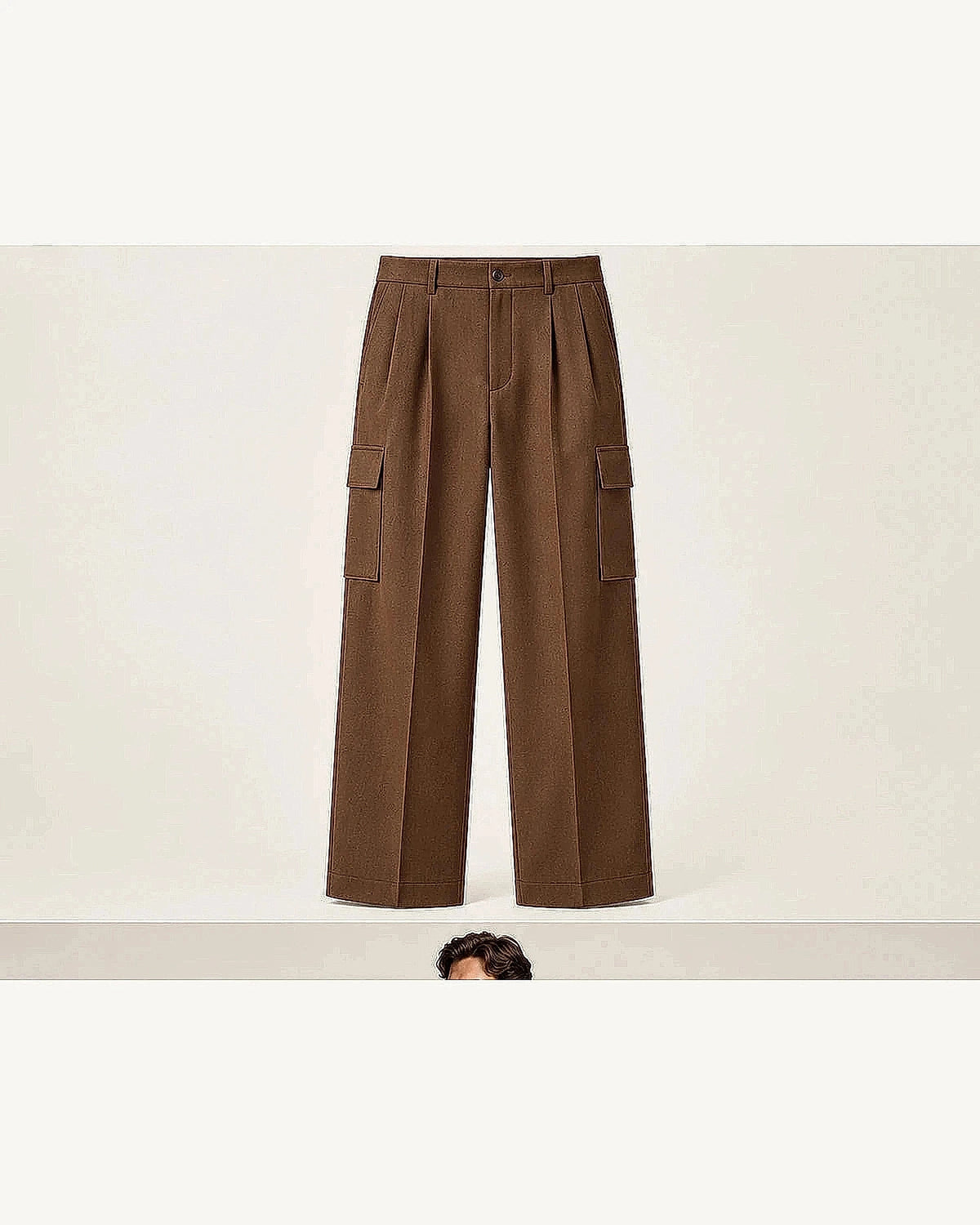 DFCOLOR::Walnut::product — Olive Tailored Cargo Trousers