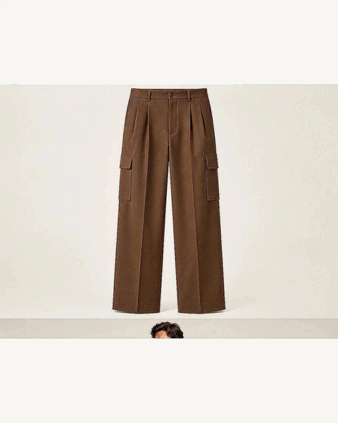 DFCOLOR::Walnut::product — Olive Tailored Cargo Trousers