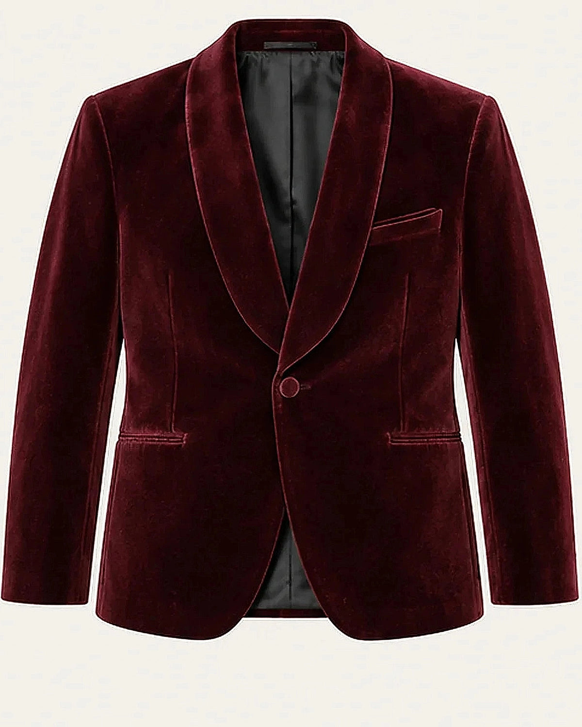 DFCOLOR::Burgundy::Burgundy Velvet Shawl-Collar Jacket clean product view