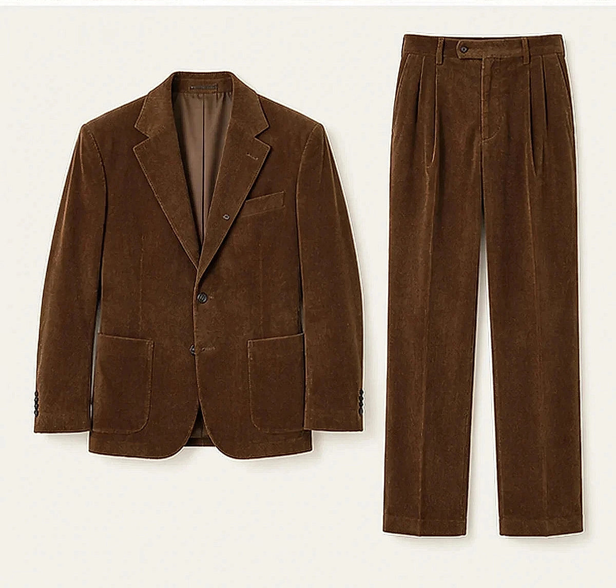 DFCOLOR::Tobacco::Tobacco Corduroy Two-Piece Suit — product view