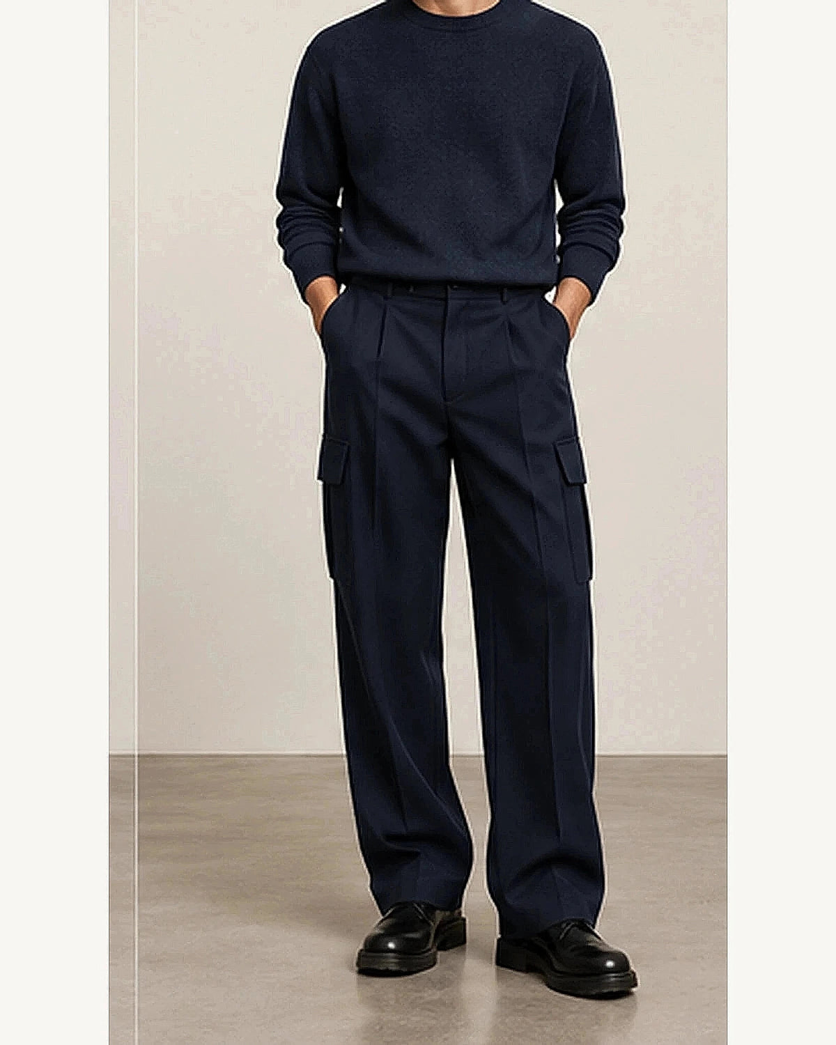 DFCOLOR::Navy::onbody — Olive Tailored Cargo Trousers