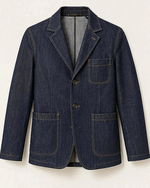 DFCOLOR::Indigo::Indigo Denim-Look Chore Blazer clean product view